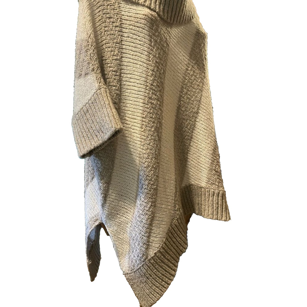 Old Navy Wool Blend Striped Cowl Neck Sweater Poncho size M/L | Cozy Knit - Picture 12 of 16